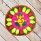 Faux Fur Yarn Wool Ganesha Rangoli Mat Canvas Base Aasan Indian Traditional Puja Mat for Home Temple Decor - Multipurpose Pooja Festival Decorations Diwali Housewarming Gift (3 Ft Round)